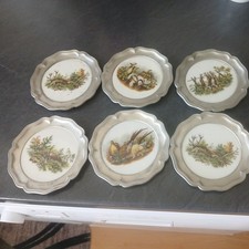 6 Zinn Untersetzer Dekoteller