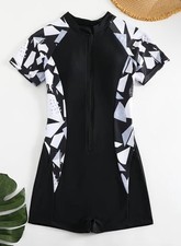 Sportlicher Badeanzug mit Reißverschluss, Figurbetont und stylisch, L (40/42)