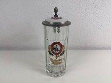 POSTBRAUEREI NESSELWANG  Bierkrug Glaskrugkrug Zinn Emaille Email  0,4l alt