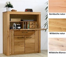 Massivholz Sekretär 102x120x40cm Wildeiche massiv geölt Schreib-schrank kommode