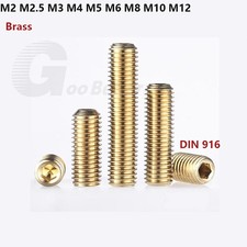 Gewindestifte Messing DIN 916 Kegelkuppe Madenschrauben M2 M3 M4 M5 M6 M8 M10M12