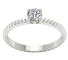 14K Weißgold Verlobungsring
