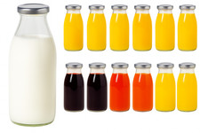 leere Glasflaschen Hans 250ml Schraubverschluss Silbe Milchflaschen Saftflaschen