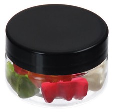 25 ml PET Tiegel transparent Deckel schwarz 10 Stück Döschen Kunststoff Dose