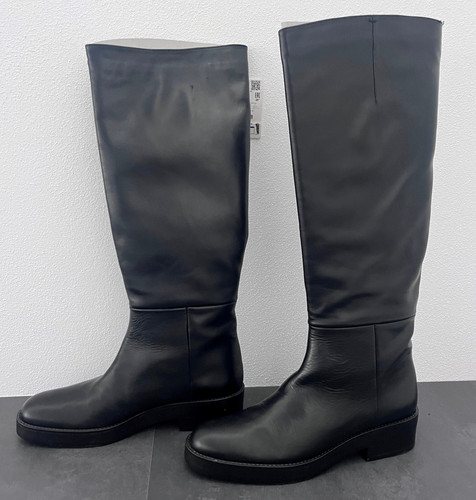 Zara lederstiefel schwarz - zara,