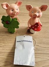 2x Dekofiguren - Schweinchen -