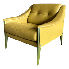 Poltrona Frau Sessel Dezza 24 Leder Nest Zolfo Grün