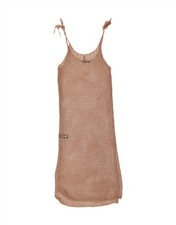 ZARA Damen ärmelloses Häkel Tunika Kleid UK 12 Medium beige Polyester PW13