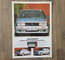Renault 11 Turbo ZENDER Prospekt/brochure/folleto/opuscolo/broszura/prospectus