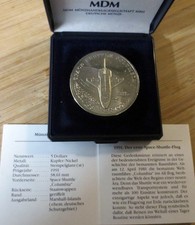 5 Dollar 1991 Marshall Islands Space Shuttle Columbia im Etui mit Zertifikat