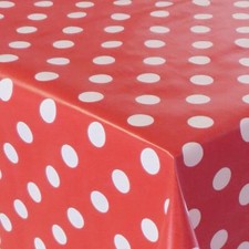 PVC Tischdecke Dottie Punkte Rot Wachstuch · Eckig · Länge & Breite wählbar