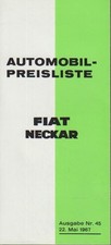 Automobil- Preisliste : FIAT