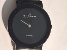 Skagen Damenarmbanduhr, Titanium, schwarz