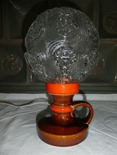 Tischlampe Kugellampe Keramik Glas Doria 70er Jahre