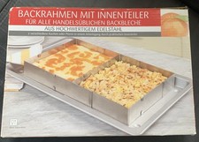 BACKRAHMEN / Edelstahl/ verstellbar / eckig 5 cm hoch Torten Kuchen Pizza
