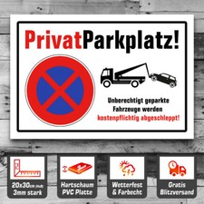 Privatparkplatz Schild Parkverbotsschild Parken verboten Parkplatz Schilder #140