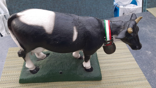 Dekofigur kuh schwarz bunt mit - dekofigur,