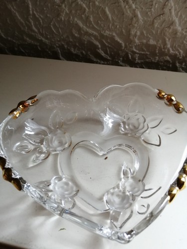Glas schale herzform mit - glas-schale,,