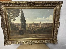 Ölgemälde Burg   Bild Baum