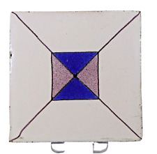 Antike handgemalte Fliese geometrisches Muster Kachel Niederlande um 1850 Nr. 5