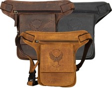 Biker Beintasche Hüft,- Umhänge,- Gürteltasche mit Adler-Prägung „LIVE TO RIDE“