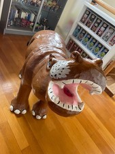 Pappmaché NILPFERD braun * massiv und groß 80x70x30 * ehemalige Schaufensterdeko