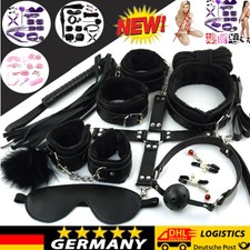 10stk BDSM Bondage Set Fesselset SM Peitsche Halsband Handschellen Sexspielzeug