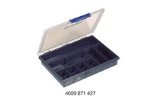 raaco Sortimentskasten B240xT195xH43mm 9 Fächer transparent dunkelblau