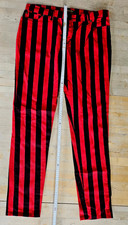 Run & Fly Skinny-Jeans schwarz-rot gestreift Unisex-