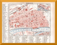 Magdeburg original stadtplan - magdeburg,