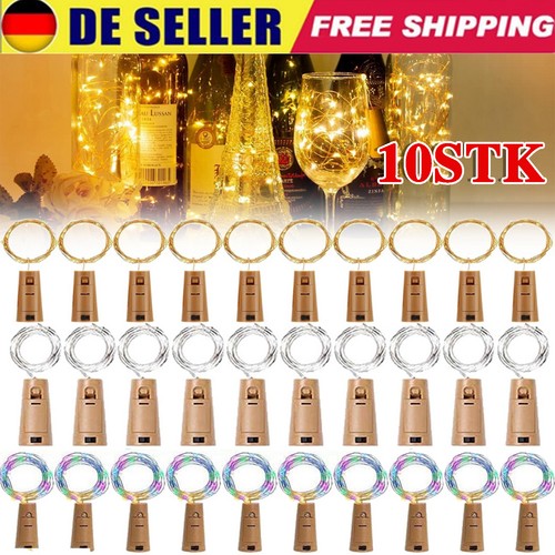 10x korken 20led lichterkette - 10x,