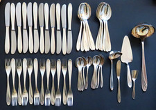 53-tlg WMF Besteck für 12 Personen - Modell: 4000 Wien - 90er- Silberauflage