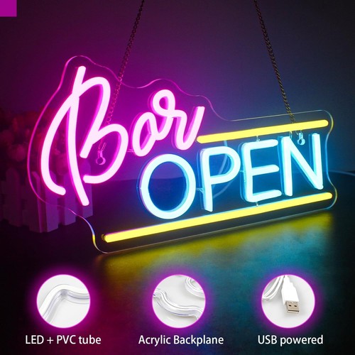 Open leuchtreklame bar - open,