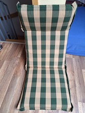 Polsterauflage für Gartenstühle/Hochlehner 4er Set / grün-beige