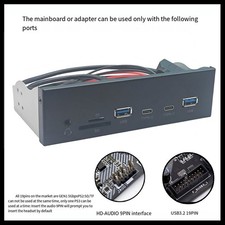 Stylisches schwarzes USB 3 2 Gen1 Frontpanel mit Audio-Konnektivitätsoptionen