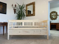 Provinzielle bäuerliche Truhenbank Küchenbank Naturholzbank G1080