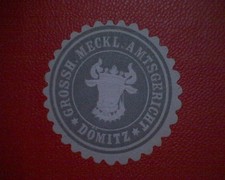 Siegelmarke Grossh.  Meckl.  Amtsgericht  Dömitz  
