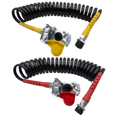 M16 Luftwendel/Wendelschlauch Rot & Gelb mit Kupplungskopf für Zugfahrzeugseitig