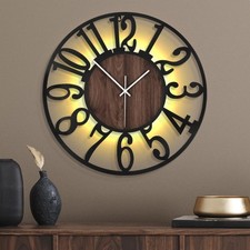 Wanduhr 60 cm Holzoptik -