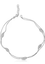 FIRETTI Fußkette Schmuck Geschenk Silber 925 Körperschmuck Blätter Fantasie