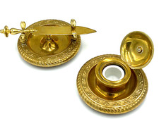 Schreibtischset antik Messing