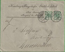 1895  Dt. Reich Beleg Hamburg