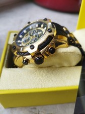 Invicta Bolt Chronograph Herrenarmbanduhr Gold/Schwarz  Top Zustand Luxusuhr
