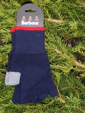 Handschuhe, fingerlos, Barbour, Navy, Lambswool, L, weich, ungetragen m. Etikett