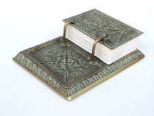 ART DECO MAX LE VERRIER SCHREIBTISCH  BLOCK KALENDER - NOTIZ -  HALTER  BRONZE