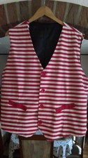 Karneval  Unisex " WESTE " rot/Weiß gesteift XL
