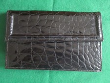 Elegante- Damen Kroko Handtasche, schwarz! Rarität!