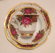 Winterling Porzellan hochwertiges Gedeck 3tlg Rosen Golddekor Vintage