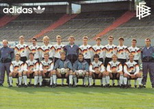 Mannschaftsbild, Mannschaftskarte Mannschaftsfoto DFB Deutschland, ca 1991.