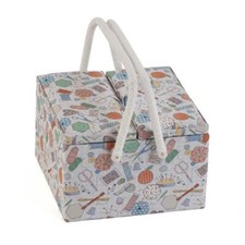 Groves Nähkorb "Happy Nähzubehör" (Doppelklappe/ 25 x 25 x 17 cm)